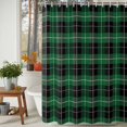 thumbnail image 2 of St Patrick Shower Curtain, 36" x 72", Christmas Green Black Plaid Waterproof Bathroom Curtain Washable Shower Curtain Set with 12 Hooks, 2 of 6
