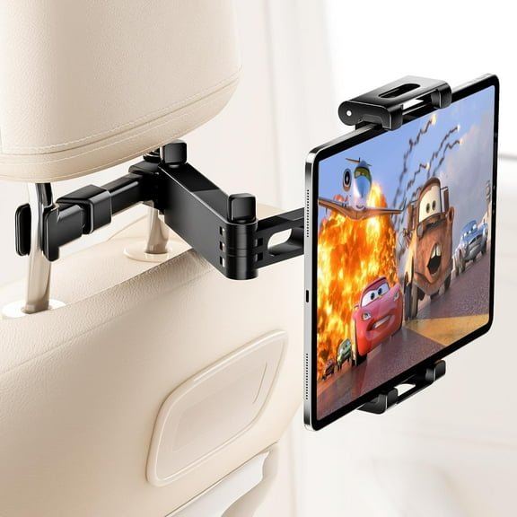 Tablet Holder for Car Headrest, ipad Car Holder Back Seat [3 in 1 Extension Arm], 360° Rotating Adjustable Road Trip Essentials for 4.7-11" iPad Pro, Air, Mini, Galaxy, Fire