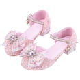 thumbnail image 6 of Quealent Girls Dress Shoes Princess Crystal High Heels Closed Toe Party Wedding Flower Girls Shoes Toddler Little Big Kid Pink for Size 11.5, 6 of 8