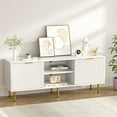 thumbnail image 6 of SNYNUXX 58-Inch TV Stand for Living Room Bedroom, Modern Fluted Waveform Doors TV Console with Sliding Doors & Adjustable Shelves, White, 6 of 7