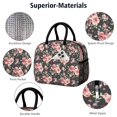thumbnail image 4 of Lunch Bag Lunch Box for Women Reusable Insulated Lunch Cooler Bags,Large Capacity for Work Travel Picnic,Water-Resistant Pioneer Colorful Floral Lunch Tote Bag Gifts for Woman Mom Black, 4 of 6