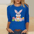 thumbnail image 2 of Camisetas Casuales de las Mujeres Impresas 3/4 Manga Cuello Redondo Blusa, Moda Ligera Superior para el Hogar Y el Uso Diario, Cómoda Imitación de la Tela Del Estante, 2 of 7