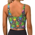 thumbnail image 2 of Bixox Women's Cactus In Pots Pattern Fitness Navel Tank Top U-Back Yoga Tank Top Sweatshirt Sports Bra, 2 of 5