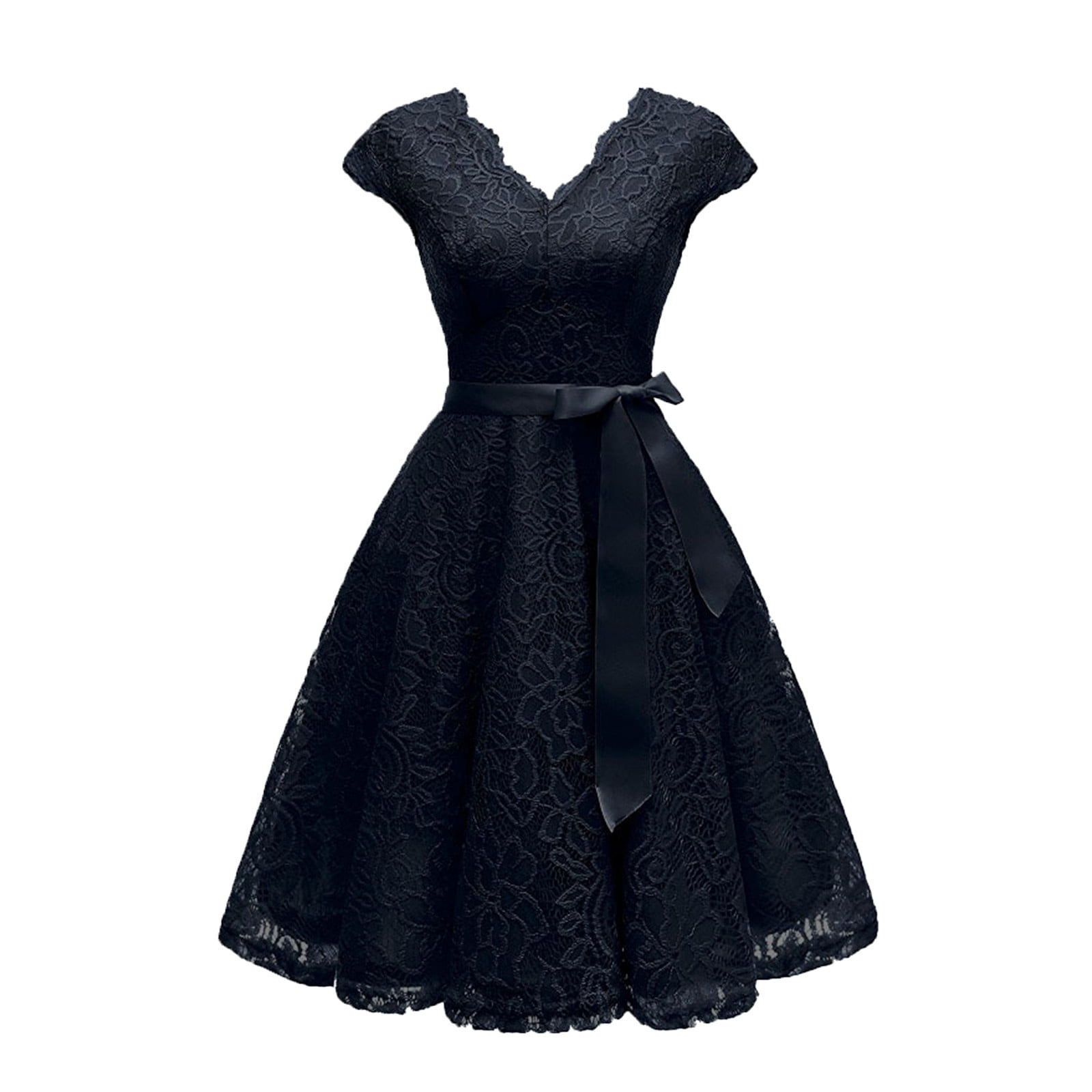 Vintage 1950s Floral Lace Swing Dress 