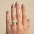 thumbnail image 2 of Jewelerix 6 Prongs 14K White/Yellow Gold Vermeil Wedding Ring Round Cut Engagement Ring Elegant Moissanite Bridal Proposal Jewelry Ring, 2 of 4