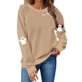 thumbnail image 1 of NMMUED Chandails d'Halloween pour Femmes, Chandail à Col Rond Surdimensionné pour Femmes, Chandail d'Halloween Citrouille, Chandails d'Automne pour Femmes, T-Shirts d'Halloween pour Femmes, T-Shirts Graphiques pour Femmes, Kaki TTG, 1 of 4