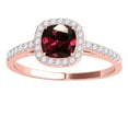 thumbnail image 2 of Aonejewelry 1.20 Ct. Ttw Cushion Shape Garnet Bridal Set In 10k Rose Gold, 2 of 4