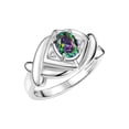 thumbnail image 3 of RYLOS Bagues pour Femmes Bague en Or Blanc 14K XOXO Câlins et Baisers Bague Pierre Précieuse 7X5MM et Diamant Juin Alexandrite Bijoux Taille 8, 3 of 9