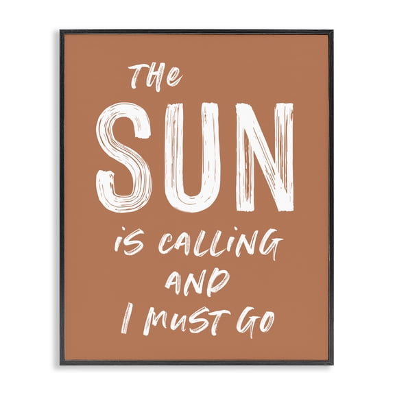 Sun Is Calling Must Go Black Framed Giclee Art, design by Lettered and Lined