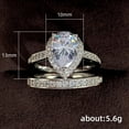 thumbnail image 4 of SEPARQI 2pcs His and Hers Wedding Ring Sets Couples Engagement Rings Women and Men 925 Sterling Silver 14k Gold Plated Cubic Zirconia Water Drop Combination Rings, 4 of 6