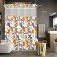 thumbnail image 3 of Summer No Hook Shower Curtain with Snap in Liner Coastal Slippers Corals Starfish Shells Marine Life Waterproof Bathroom Shower Curtain with See Through Top Window for Bathtub 72" x 84", 3 of 9