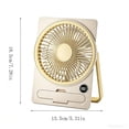 thumbnail image 3 of Thin Mini USB Rechargeable Card Fan USB Rechargeable Mini Desktop Fan With Phone LCD Display6 Speeds Strong Wind Portable Desk Fans For Offic, 3 of 6
