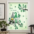 thumbnail image 4 of St. Patrick's Day Semi Sheer Curtains Drapes for Living Room, Bedroom, French Doors Window 72 Inches Long, Green Ombre Lucky Tree Gnomes Rod Pocket Chiffon Curtain Drapery Voile Draperies Panel, 4 of 6