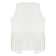 thumbnail image 5 of vastwit Mens Rivets Fringe Open Front Vest Sleeveless Faux Suede Tassel Western Cowboy Jacket White L, 5 of 6