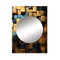 thumbnail image 2 of Designart "Abstract Geometric Grunge Gold Cubes II" Abstract Geometric Mirror Wall Decor - Modern Gold Abstract Mirror Wall Art For Entryway - 40" x 30" Inch, 2 of 5