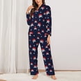 thumbnail image 2 of Yiaed pirates skull Print Pajamas Women's Long Sleeve Sleepwear Soft Button Down Loungewear Pjs Lounge Set Nightwear Womens Pajama Pants-Small, 2 of 7