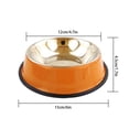thumbnail image 3 of Methold Tazón de acero inoxidable para comida de perro, cachorro, gato, de agua, herramienta alimentadora de alimentación Suministros para perros naranja 15 CM, 3 of 6