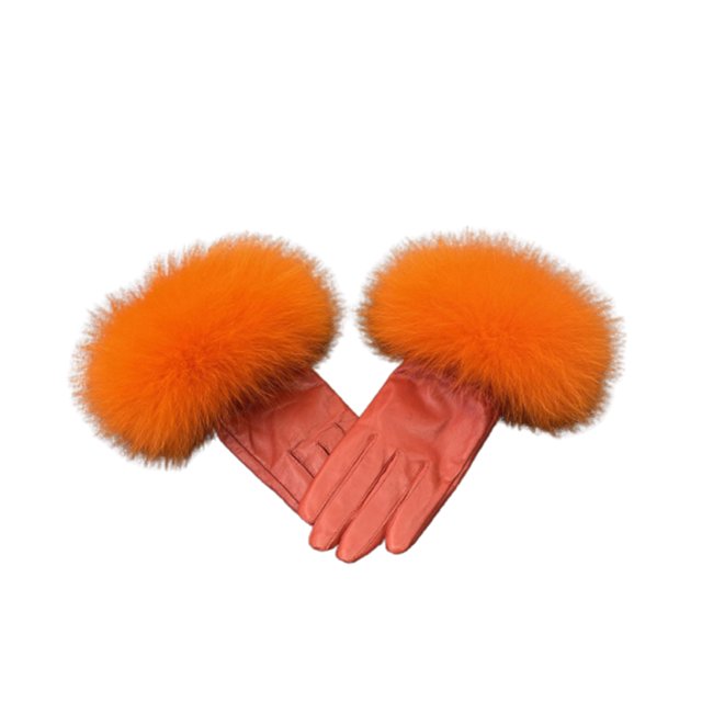 sweethay 1 par de guantes de invierno, guantes de calentamiento elásticos portátiles a prueba de viento, decoración de plumas, accesorio de moda guantes y mitones Tipo 14 sweethay AP013119-14