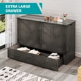 thumbnail image 5 of BALUS Murphy Bed Queen, Folding Bed with Charging Station and Mattress, Space-Saving Murphy Cabinet Chest Bed for Multipurpose Guest Room & Home Office, Sturdy Wood Construction, Easy Assemble, Grey, 5 of 8