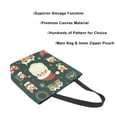 thumbnail image 3 of FORMRS Womens Canvas Tote Bag with Zipper Inner Pocket Shoulder Handbag, Green Christmas, 3 of 7