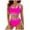 Hot Pink, variant on XEGLSBU Womens Swimsuits with Shorts Women's High Waisted Bikini Sets Sporty Two Piece Swimsuit Color Block High Cut Bathing Suits Hot Pink Size L