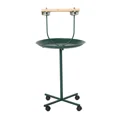 thumbnail image 2 of Pefilos 48" Metal Bird Stand, Rolling T-Stand Bird Training Activity Playground with Perch and Feeding Bowls, Green, 2 of 9