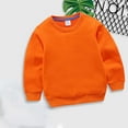 thumbnail image 2 of FRSASU Winter Kids Hoodies Boys Girls Children Solid Color Children's Sweater Pullover Outerwear Orange 6-7 Years, 2 of 3