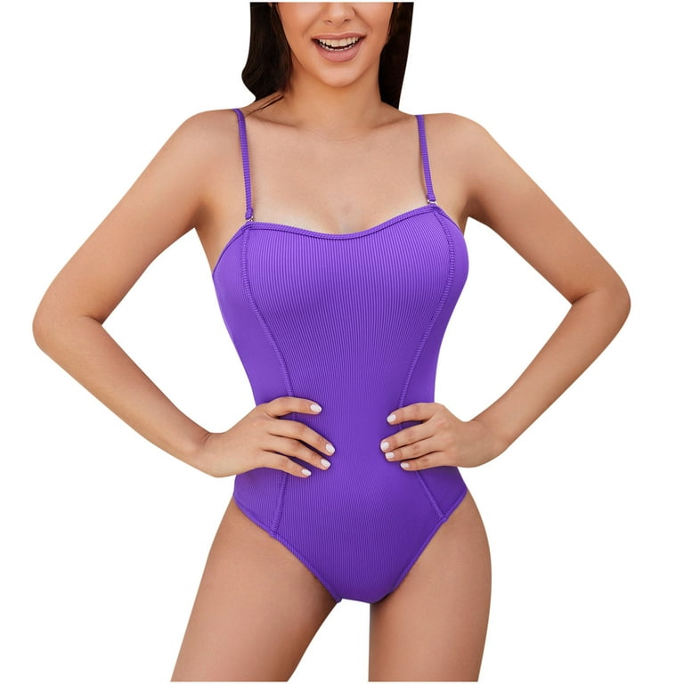Taro Purple Small Breasts Gathered Thin One Piece Swimsuit - Shop