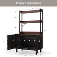 thumbnail image 3 of ROGALIS 55'' Cat Litter Box Enclosure with 2 Shelves and Charging Sockets, Wooden Cat House Hidden Litter Box Furniture, Large Indoor Cabinet for Livingroom and Entryway, Black, 3 of 7