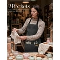 thumbnail image 5 of Cardkiss 2 Pack Kitchen Cooking Aprons, Soft Aprons for Women Men with 2 Pockets Chef Apron with Adjustable Neck Strap and Long Tie, 5 of 7