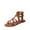 COGNAC, variant on Women’s Studded Gladiator Sandals – Flat Summer Sandals with Zip Closure