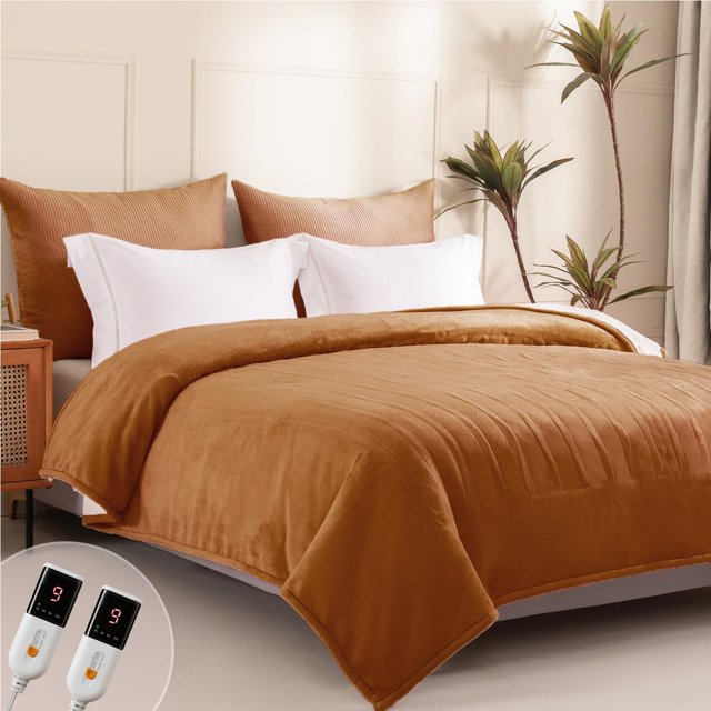 Heated Blanket Electric Throw 50” x 60” -Heated Throw Blanket with 5 Heating Levels & 3 Hours Auto Off Machine Washable Over-Heat Protect(Racoon)