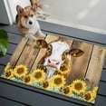 thumbnail image 4 of Bathroom Rugs 2x3 Ft, Farmhouse Cow Non Slip Area Rugs for Kitchen Bedroom Entryway, Vintage Country Sunflower Brown Wood Washable Carpet Runner Rug Floor Mats for Bedroom Home Decor, 4 of 9