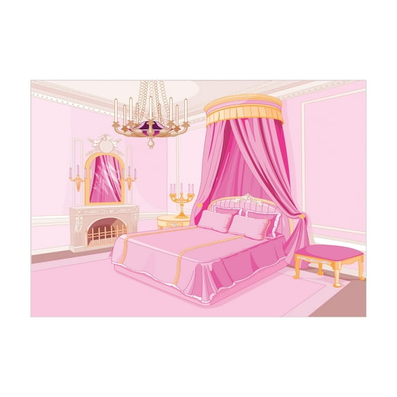 Ambesonne Cartoon Jigsaw Puzzle, Cartoon Bedroom Interior, Heirloom-Quality Fun Activity for Family Durable Cardboard, 1000 pcs, Pink Yellow