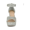thumbnail image 6 of BLISSFUL STEP Women's Glitter Platform Crisscross Straps Block Heel Sandals, 6 of 7