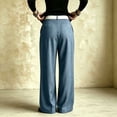 thumbnail image 4 of Smsaxvxz Womens Baggy Fashion Dress Pants Lightweight Pleated Wide Leg Pants Casual Loose Trousers Blue M, 4 of 8