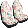 thumbnail image 3 of XYZCANDO Easy to Install Car Seat Covers Auto Van Vehicle, Stretchy Fabric All-Season Front Seats Covers 2pc Polyester Cactus Flower Pattern, 3 of 10