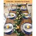 thumbnail image 4 of 13 Inch Round Placemats Set of 6, Navy Blue Christmas Non Slip Heat Insulation PP Table Mats, Snowman Xmas Truck Balls Tree Washable Place Mats for Kitchen Dining Party Table Decor, 4 of 7