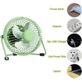 thumbnail image 5 of 4 Inch USB Desk Fan, Small Quiet Powerful Metal Fan,Bexikou USB Powered Portable Fan, Strong Airflow& 360°Rotation Personal Table Cooling Fan for Home Office, 5 of 8