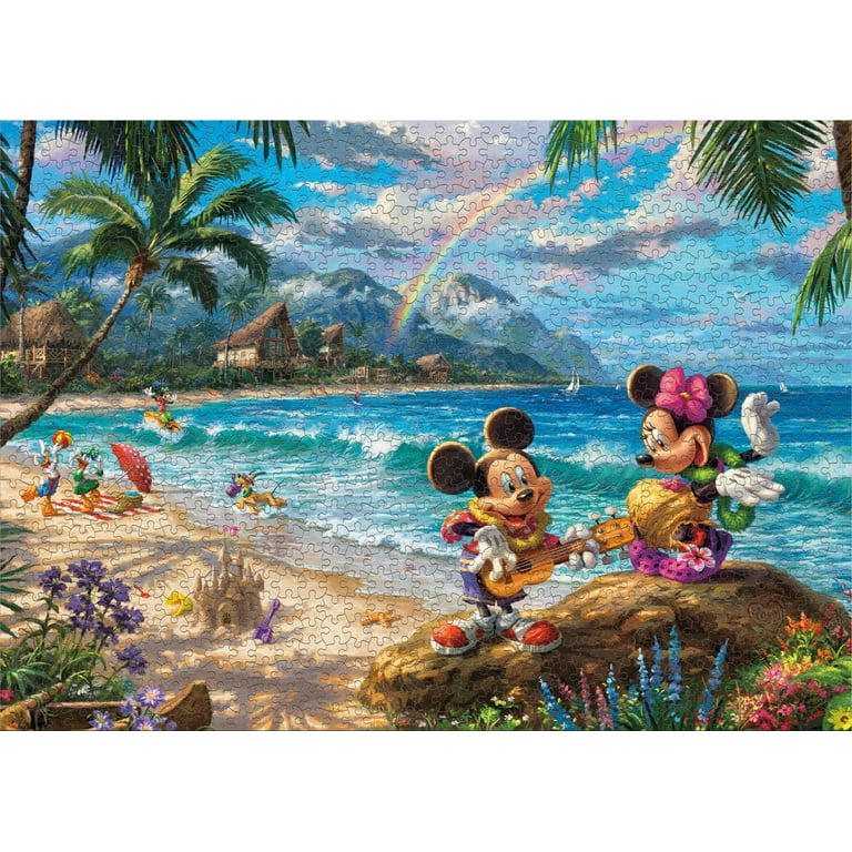 Ceaco 1000 Piece Mickey and Minnie in Hawaii Interlocking Jigsaw Ceaco 1000 Piece Mickey and Minnie in Hawaii Interlocking Jigsaw