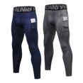 thumbnail image 1 of YUSHOW 2 Pack Mens Running Leggings Cool Dry Compression Tights for Men Base Layer Bottom Cycling Sports Pants for Workout Athletic Training Gym, 1 of 7