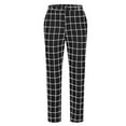 thumbnail image 6 of Men's Dress Plaid Trousers Slim Fit Flat Front Business Pants Fashion Stretch Skinny Golf Office Long Pants with Pockets (L, Black), 6 of 6