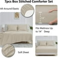 thumbnail image 4 of Size Comforter Set - 7 Pieces Bed in a Bag King, Complete Bedding Sets Bed Set for All Season with Comforter, Flat Sheets, Fitted Sheet, Pillowcases & Shams Oatmeal, 4 of 7