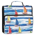 thumbnail image 5 of FORMRS Zipper Binder with Shoulder Strap 2-inch Ring 500 Sheet Capacity File Bag, Orange Sailboats, 5 of 5