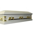 thumbnail image 3 of Overnight Caskets White Cross Metal Funeral Casket White with White Velvet Interior - Premium 18 Gauge Steel, 3 of 3