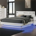 thumbnail image 4 of Furniture of America Malva Solid Wood Queen Bed with LED Light in White, 4 of 6