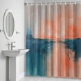 thumbnail image 5 of Abstract Sunrise Sunset Shower Curtain for Bathroom Decor, Ocean Modern Oil Painting Waterproof Fabric Shower Curtain, 72"x96" Set with 12 Hooks, 5 of 9