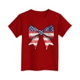 thumbnail image 4 of Frnrwgo Girls Red White and Blue T-shirts Boys American Flag Shirt Patriotic Top Short Sleeve Tees Size 3T-16, Red, 4 of 4