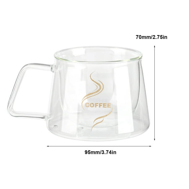 Taza De Café De Vidrio Taza Resistente Al Calor Con Aislamiento De Doble Pared