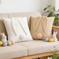 thumbnail image 5 of 18x18 inch Easter rabbit-themed pillowcases, cute plush ears and fluffy tail decorative pillowcases, soft decorative pillowcases, suitable for sofas, living rooms and bedrooms, 5 of 6